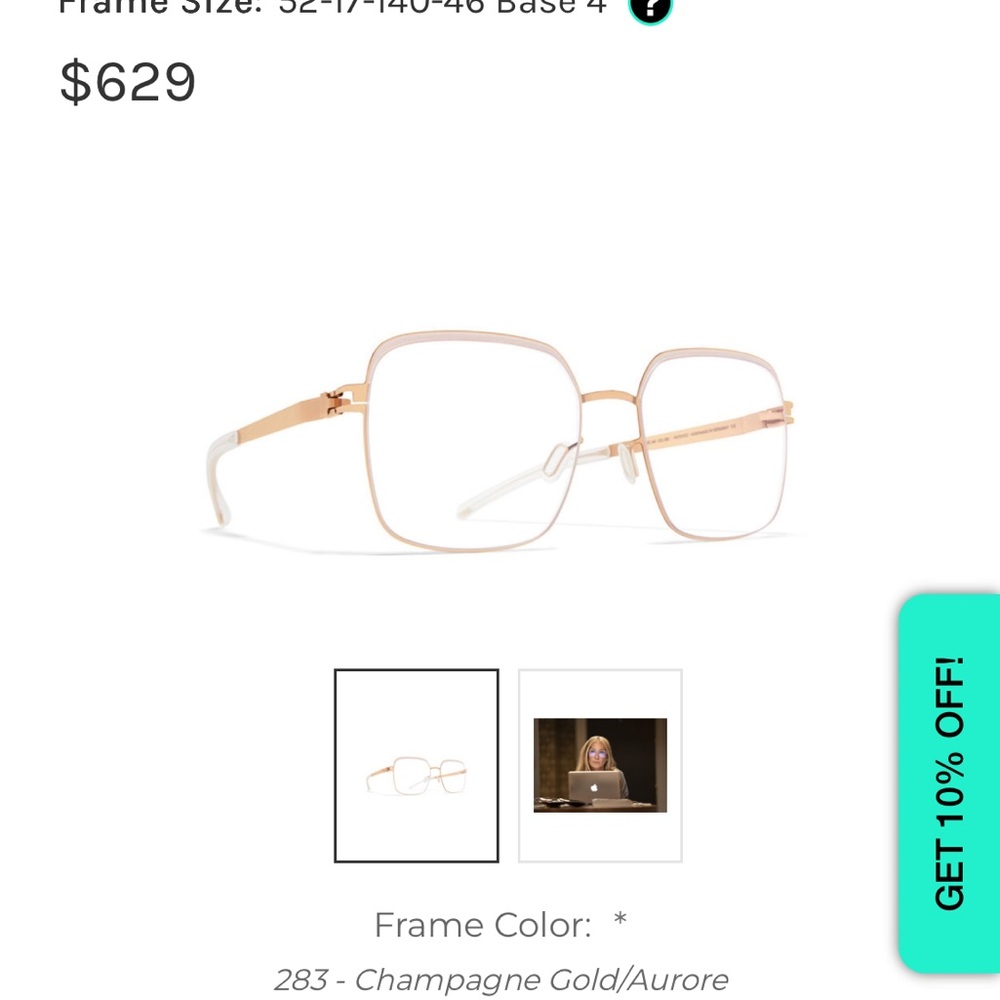 MYKITA Champagne Gold Glasses